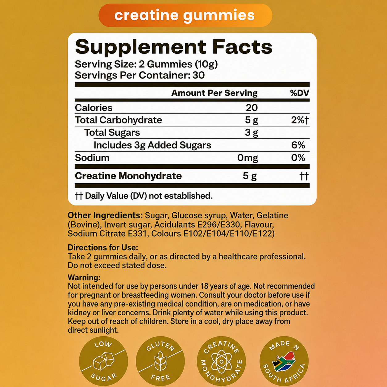 Creatine Gummies 1 Month Supply – 30 Servings